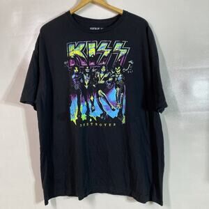 Kiss Destroyer Black Light Graphic T-Shirt Men’s 3XL 54" Chest Rock Band Tee